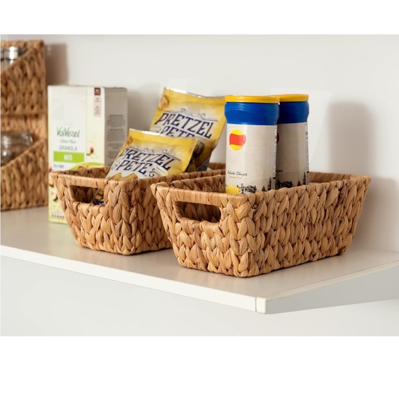 Wicker storage baskets two pack. 2 new wicker storage bins. Organization baskets - Picture 6 of 7